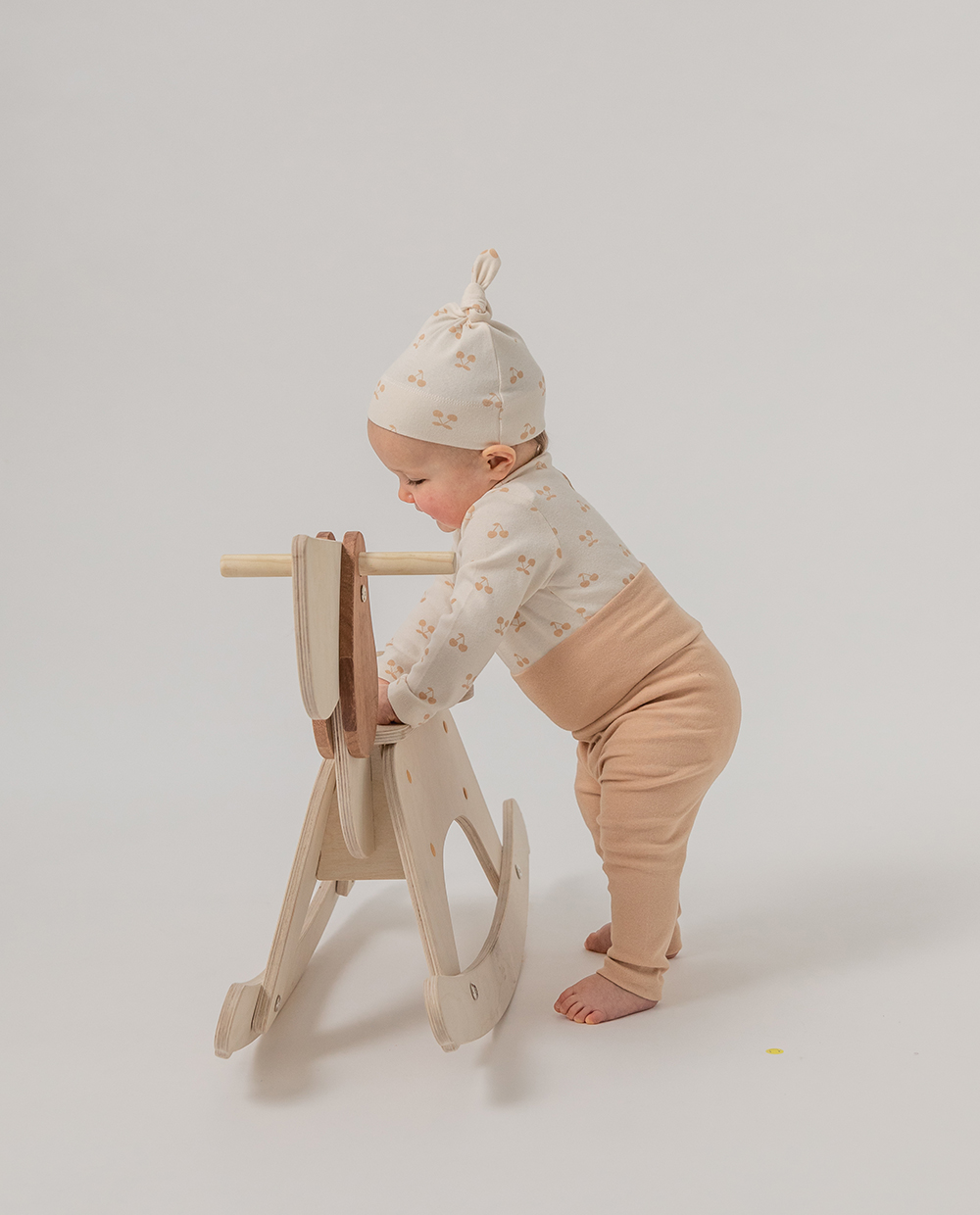 [BABY] もちもちコットンストレッチボディスーツ-チェリー