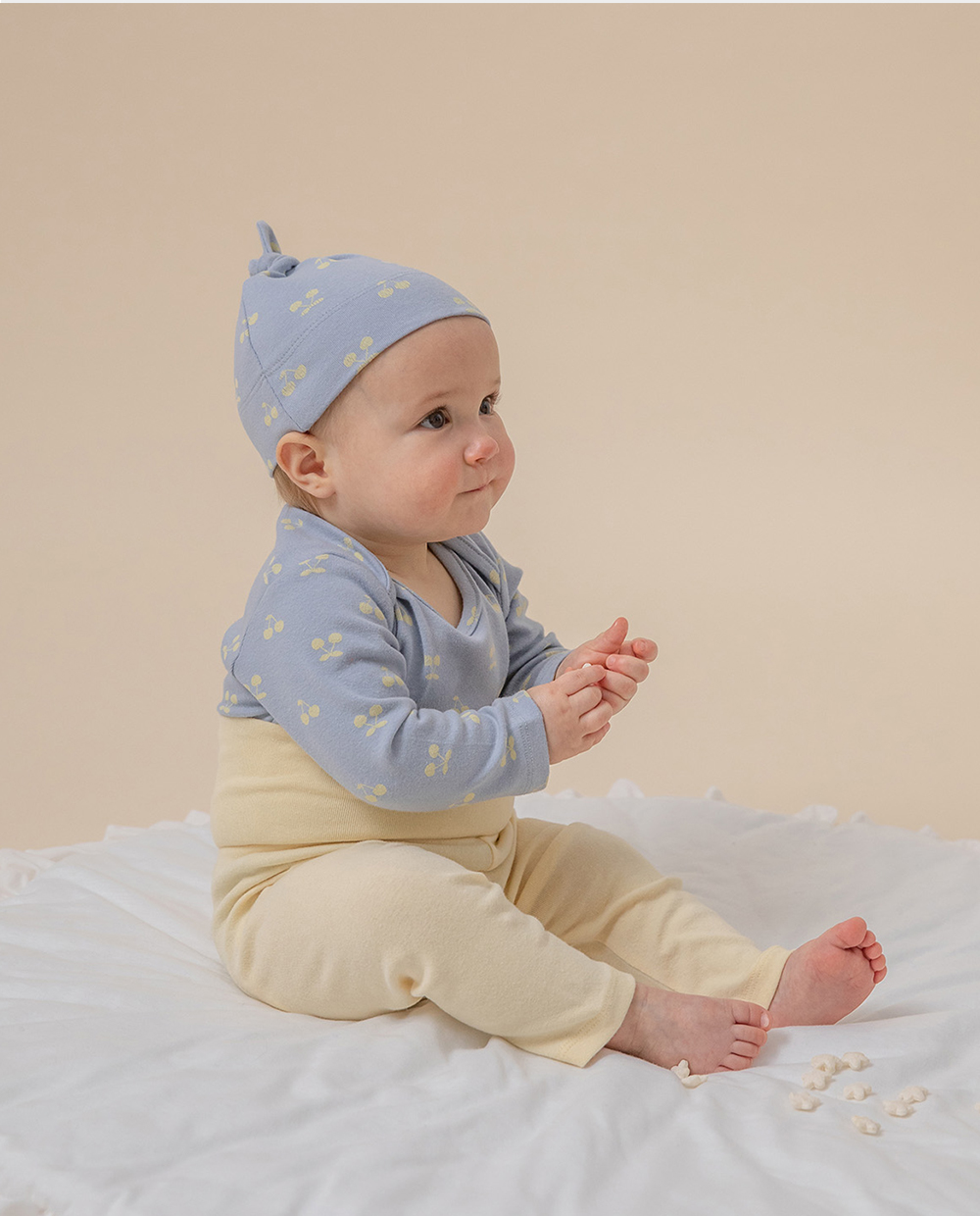 [BABY] もちもちコットンストレッチボディスーツ-チェリー
