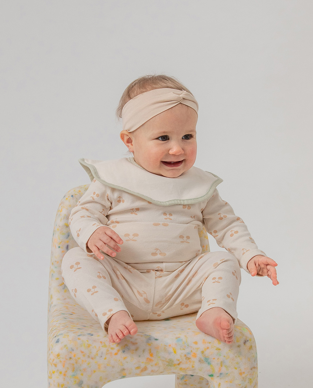 [BABY] もちもちコットンストレッチボディスーツ-チェリー