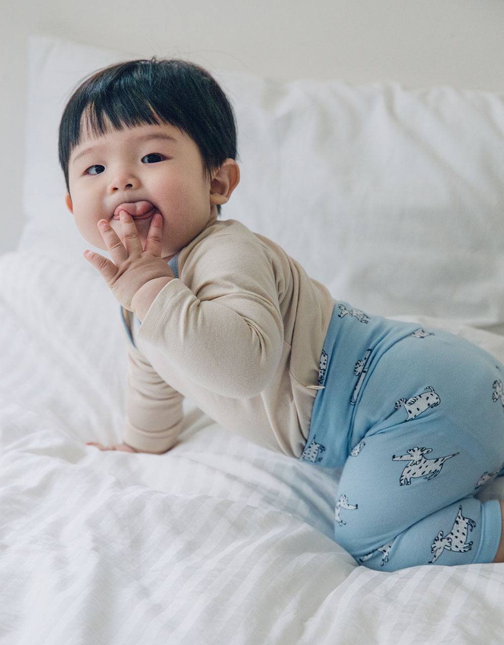 ふんわりもちもち ベビー プリント レギンス