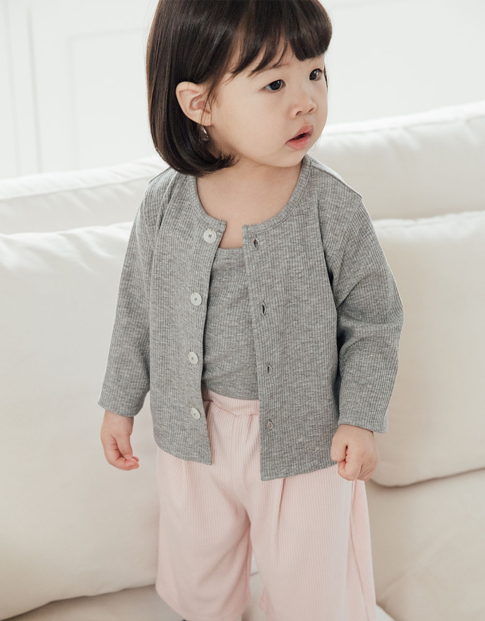 솜사탕 골지 가디건_4color