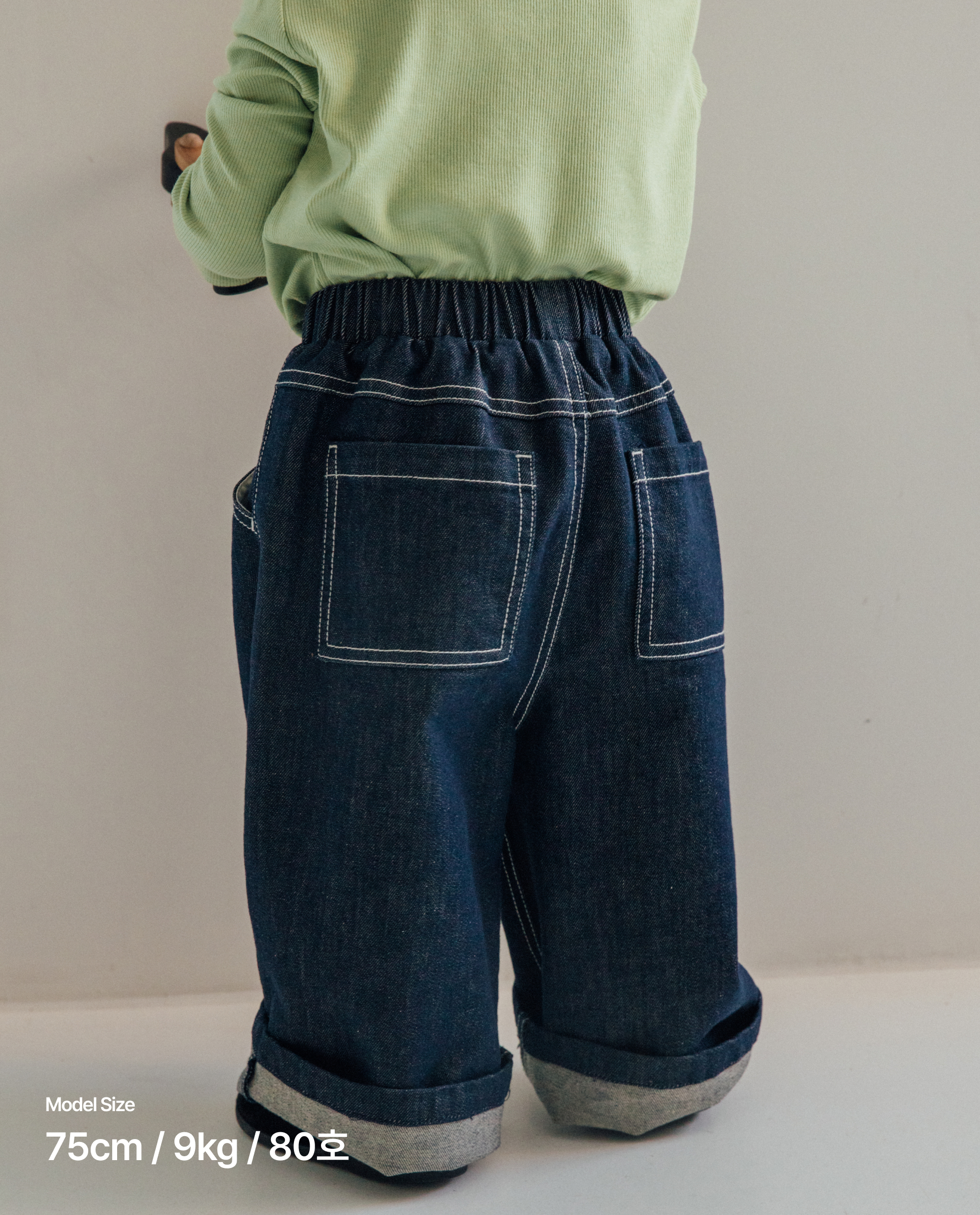 클래식 와이드 핀턱 데님 팬츠