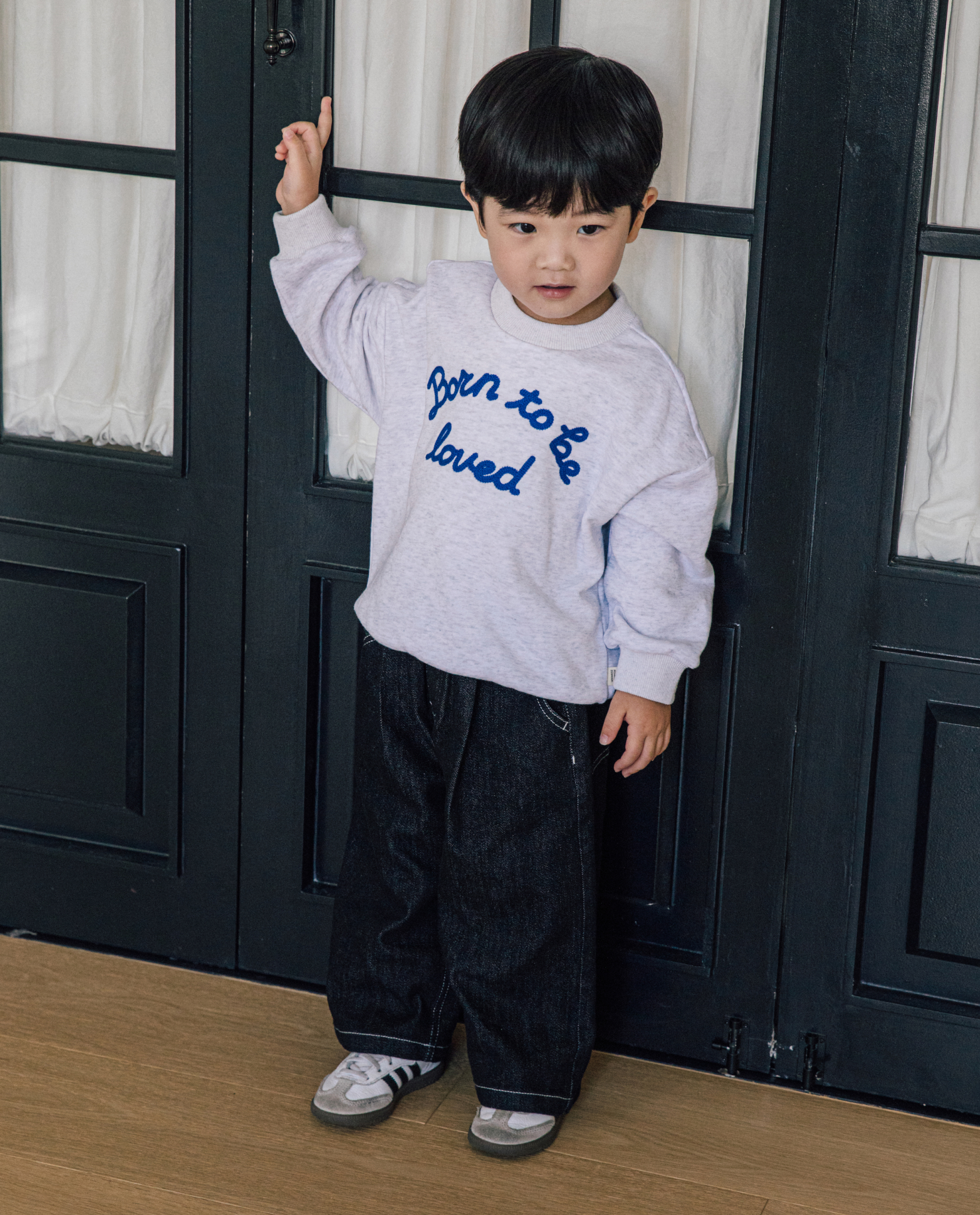 클래식 와이드 핀턱 데님 팬츠