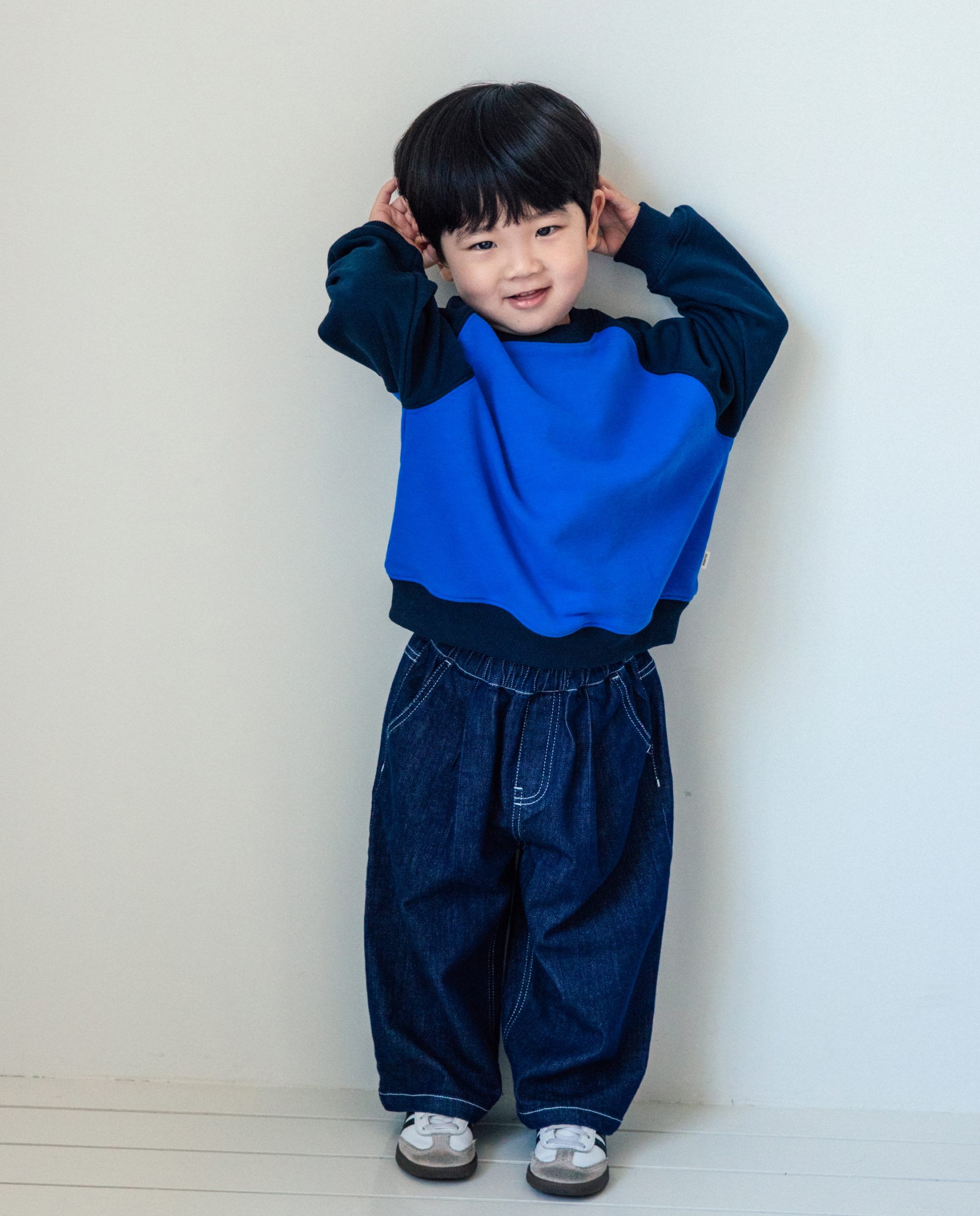 클래식 와이드 핀턱 데님 팬츠