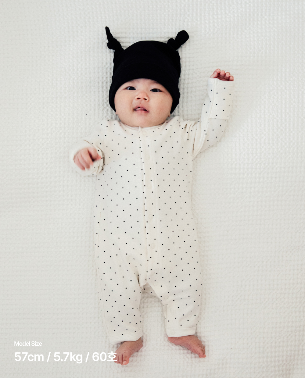 포근쫀득 도트 신생아 롬퍼