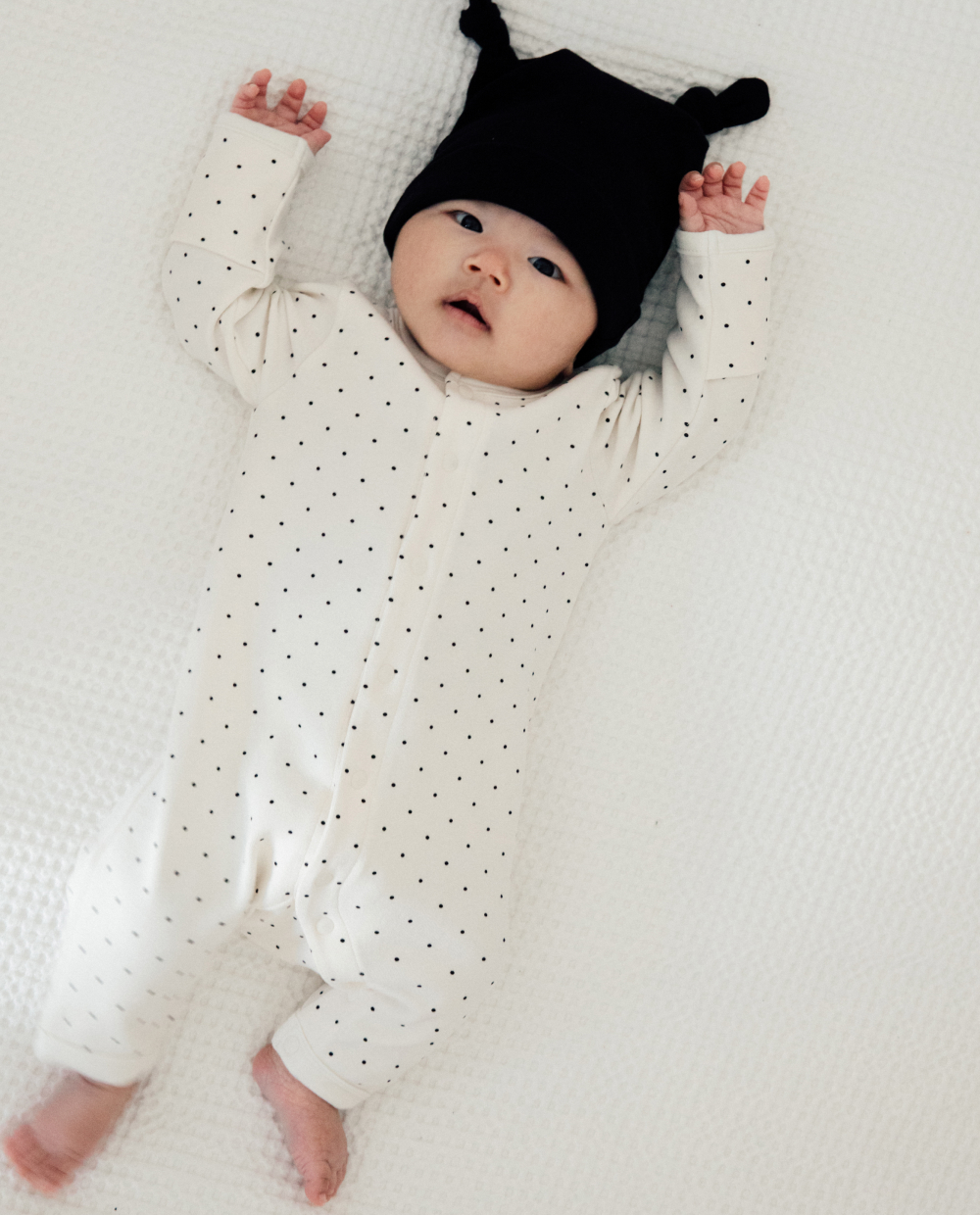 포근쫀득 도트 신생아 롬퍼