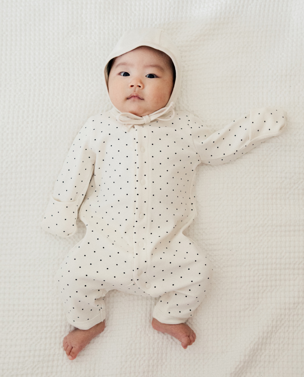 포근쫀득 도트 신생아 롬퍼