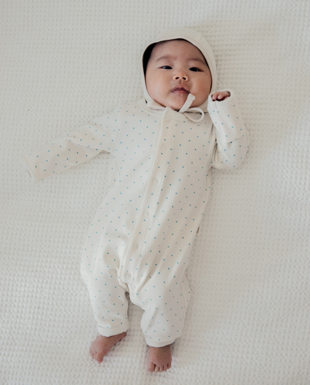 포근쫀득 도트 신생아 롬퍼