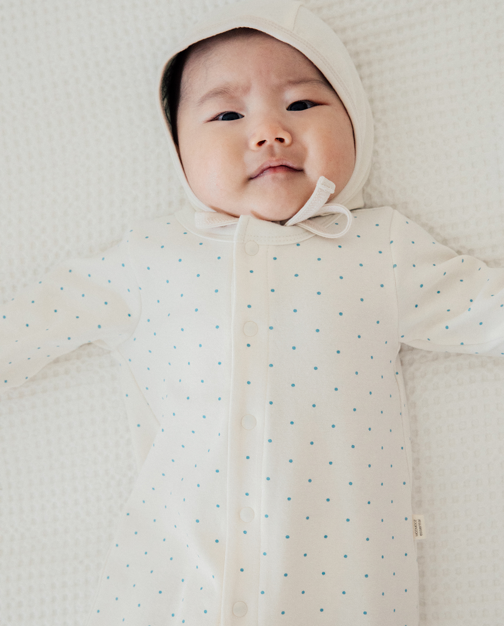 포근쫀득 도트 신생아 롬퍼