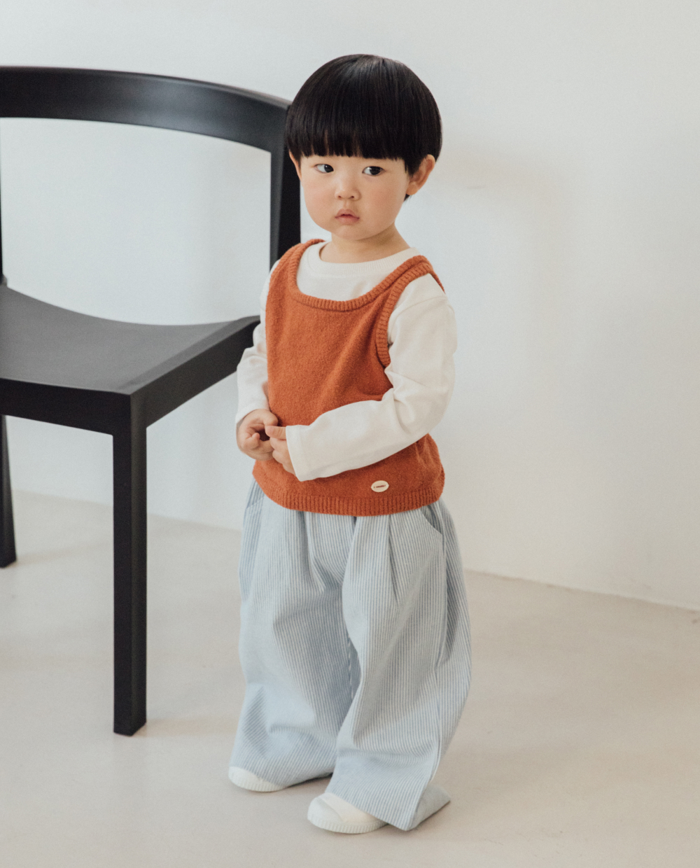 스트라이프 데님 와이드팬츠