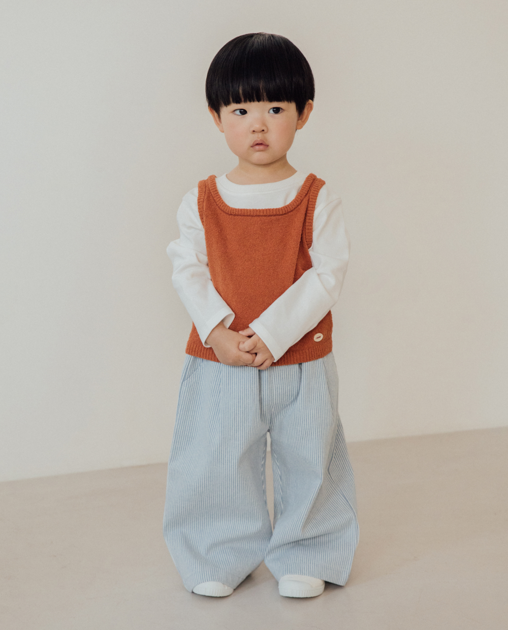 스트라이프 데님 와이드팬츠