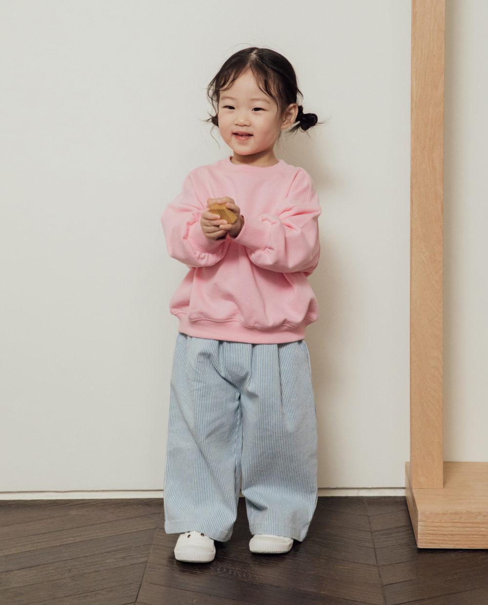 스트라이프 데님 와이드팬츠