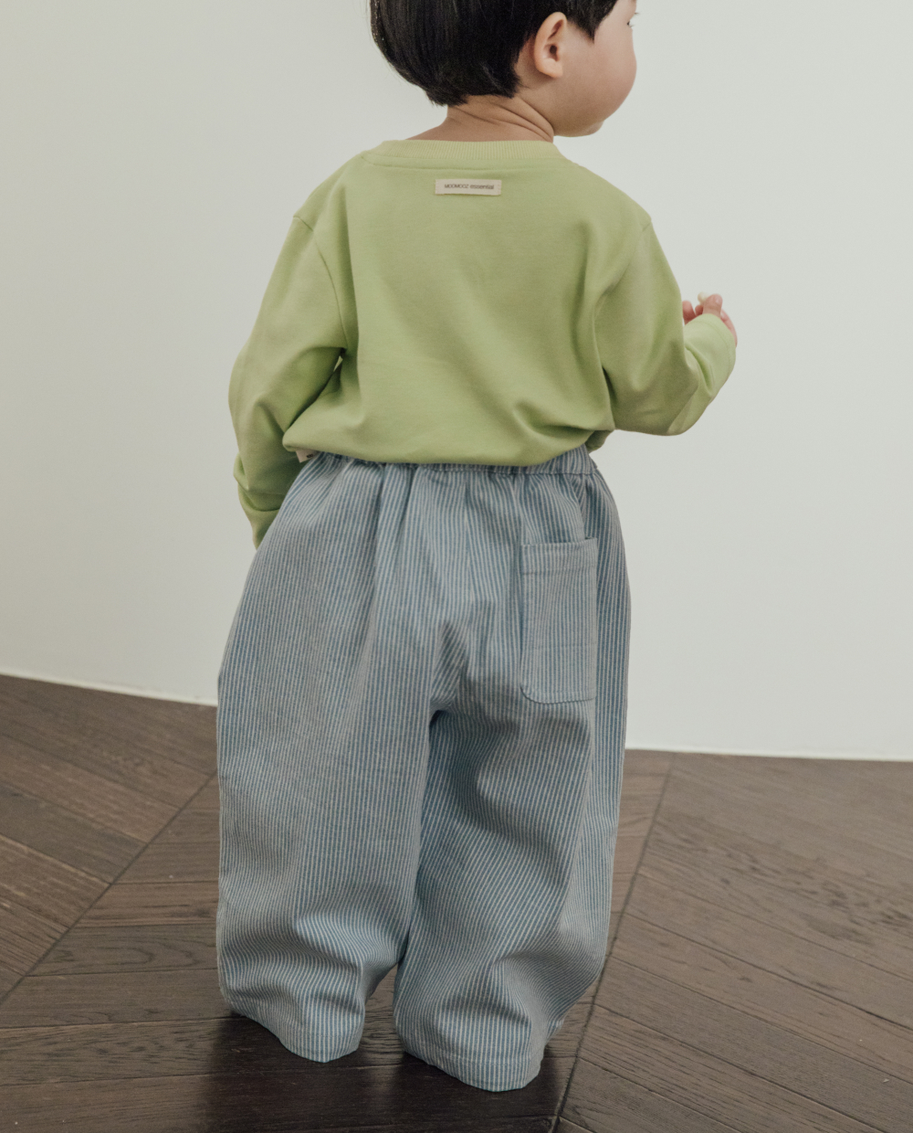 스트라이프 데님 와이드팬츠