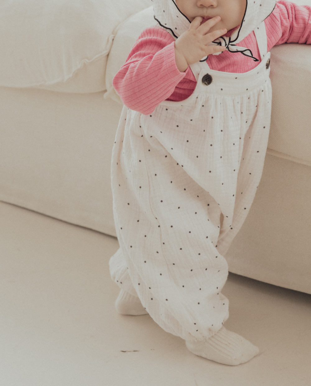 ふんわり3重ガーゼ ジャンプスーツ