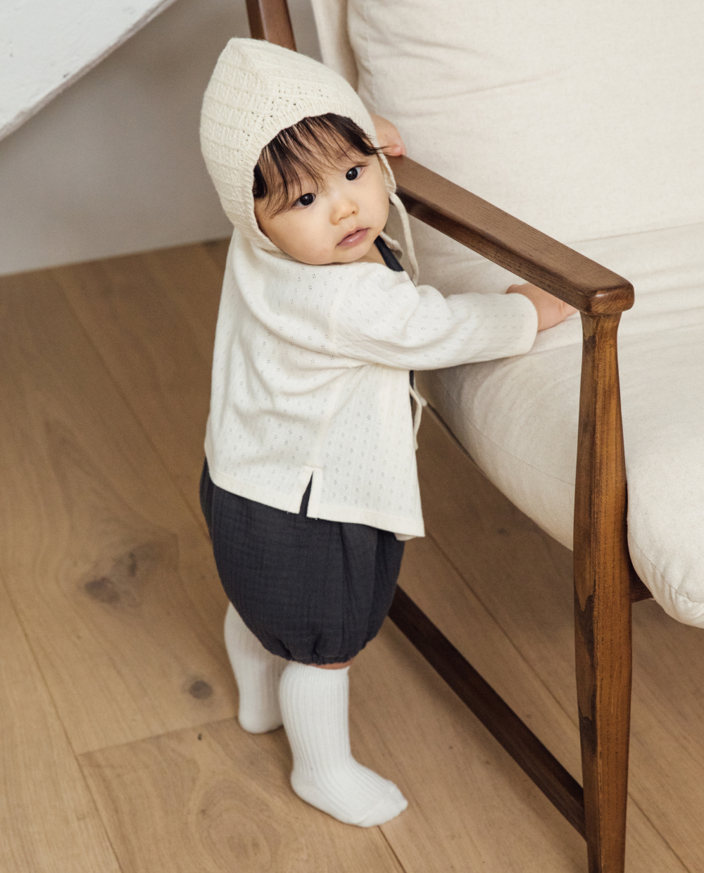 ふんわり３重ガーゼ サロペットロンパース