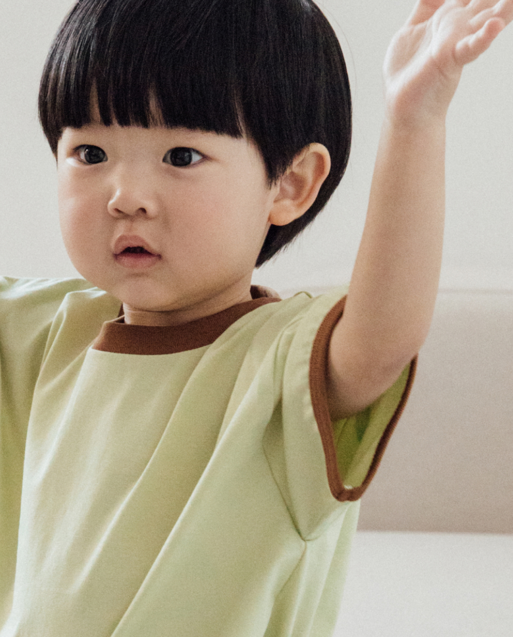 エアークール リブ配色 ルーズフィット 半袖Tシャツ