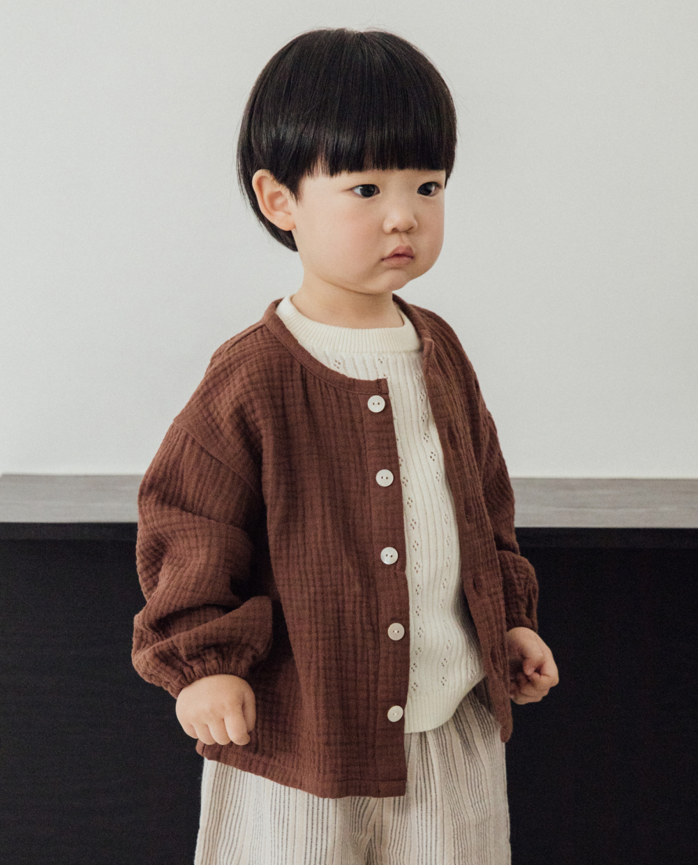  포근한 3중거즈 가디건