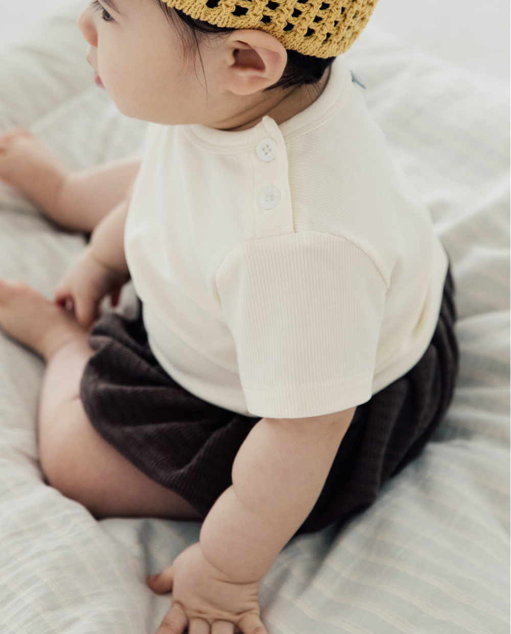 [Softly]プレミアムテンセルリブスパン半袖Tシャツ