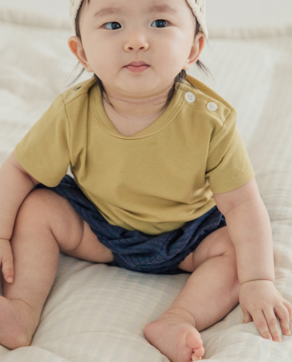 [Softly]プレミアムテンセルリブスパン半袖Tシャツ