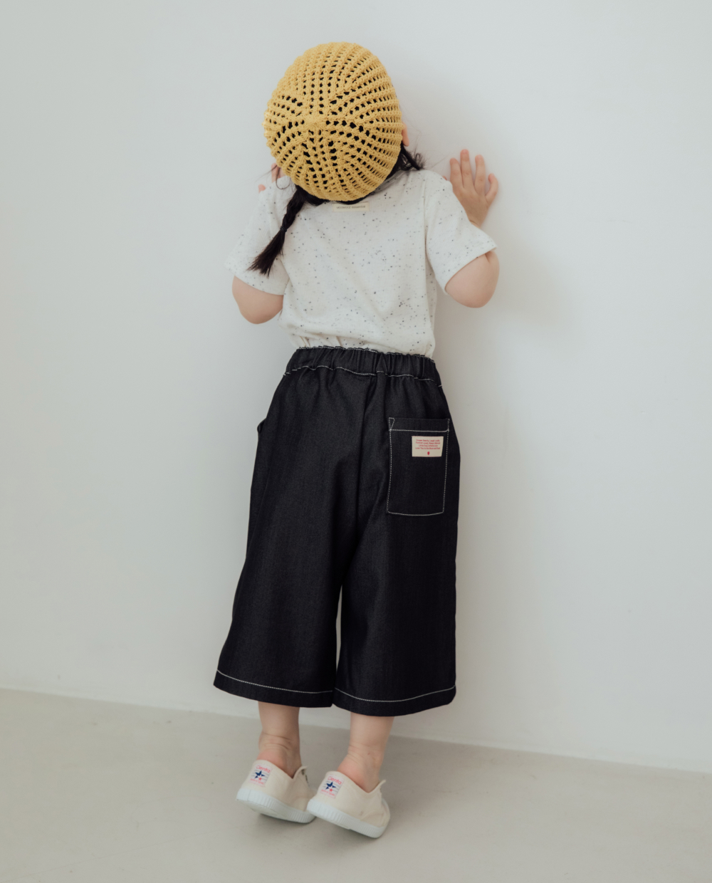 라이트데님 7부 와이드팬츠