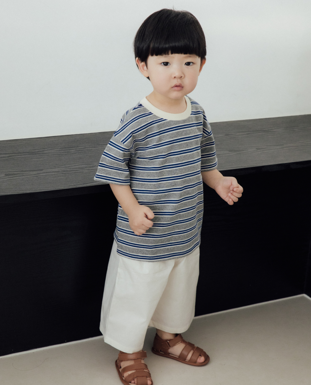 風通しコットン スパン 2タック 7分丈パンツ