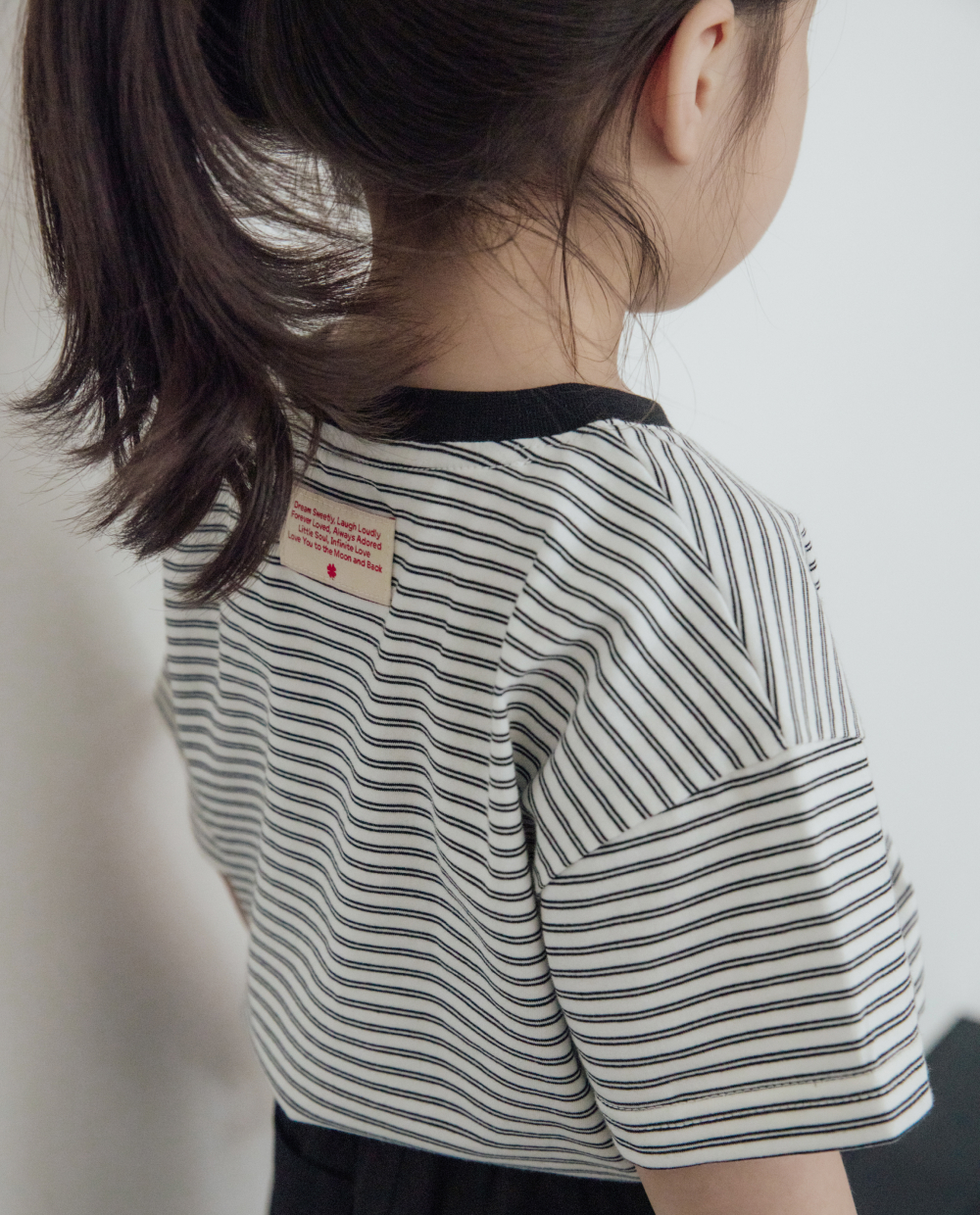 ダブルライン ストライプ ドロップショルダーTシャツ