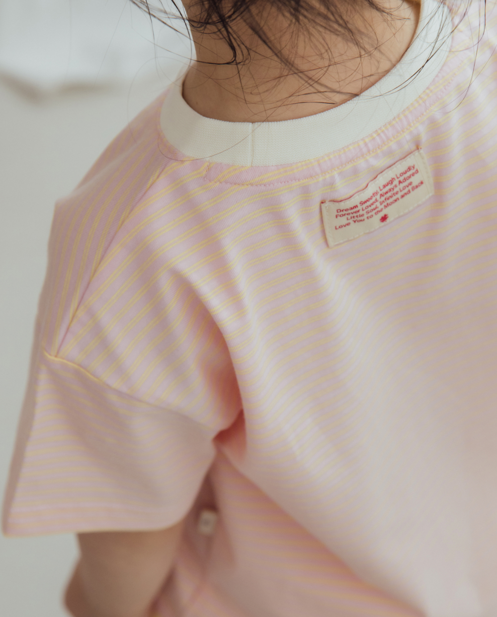ダブルライン ストライプ ドロップショルダーTシャツ