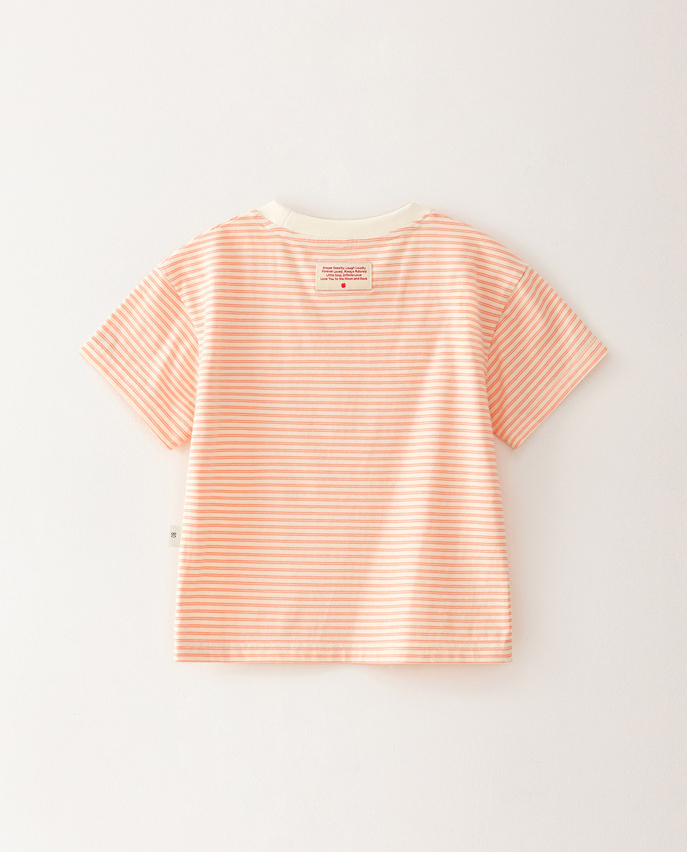 ダブルライン ストライプ ドロップショルダーTシャツ CRM バック