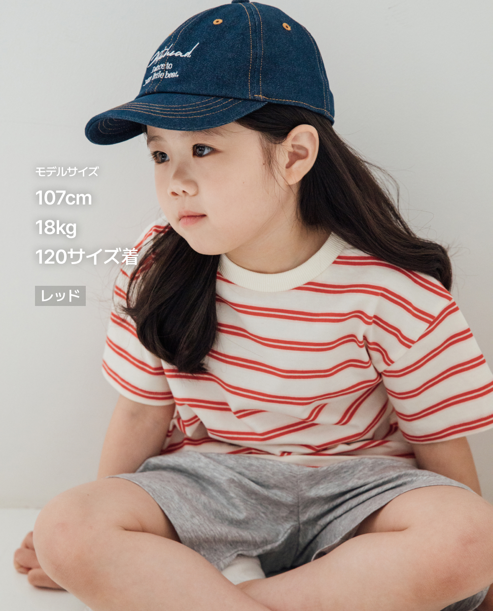ワイドストライプ ドロップショルダーTシャツ