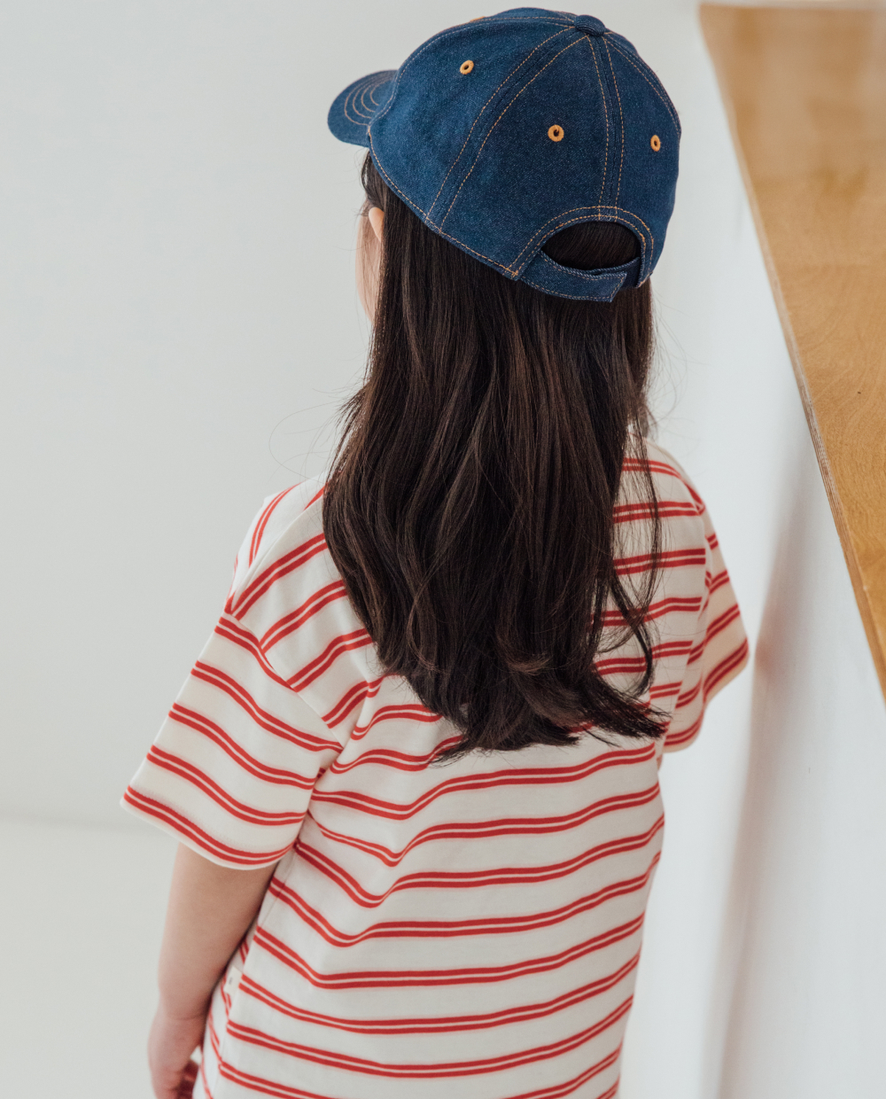 ワイドストライプ ドロップショルダーTシャツ