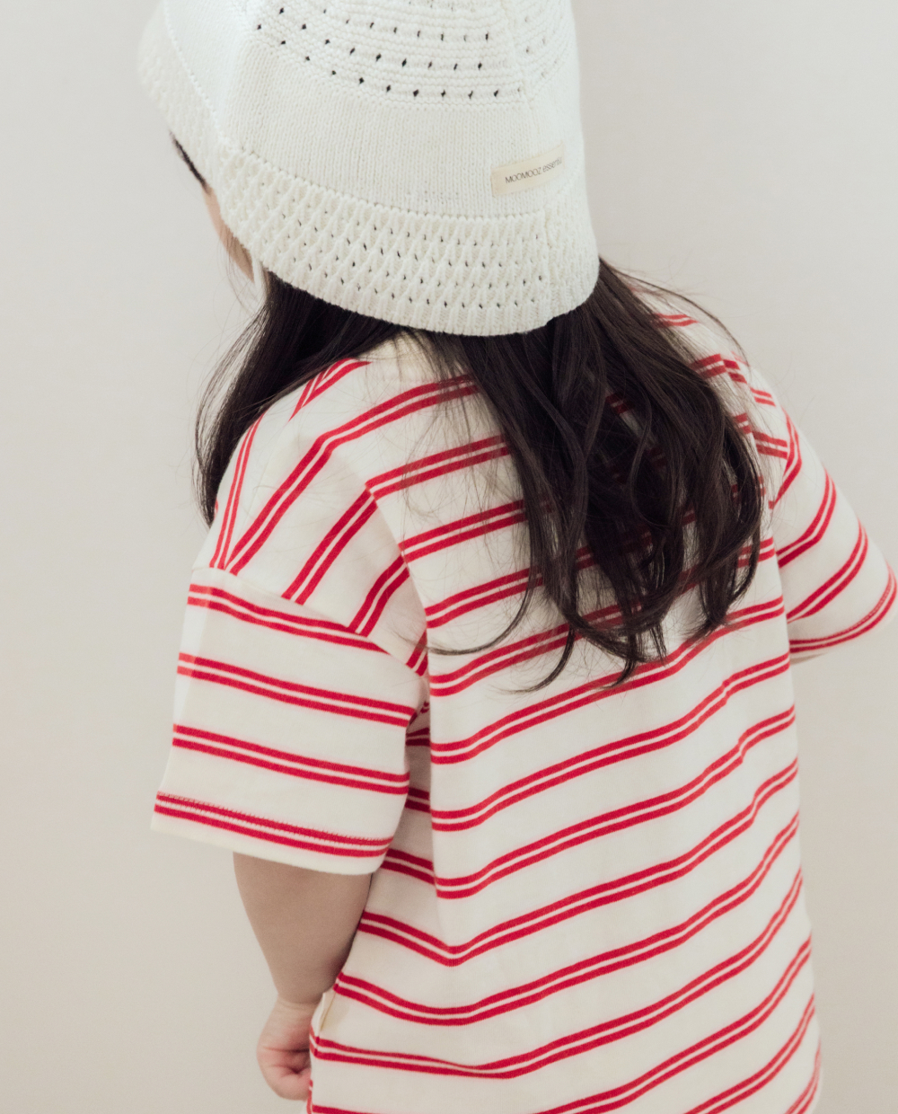 ワイドストライプ ドロップショルダーTシャツ