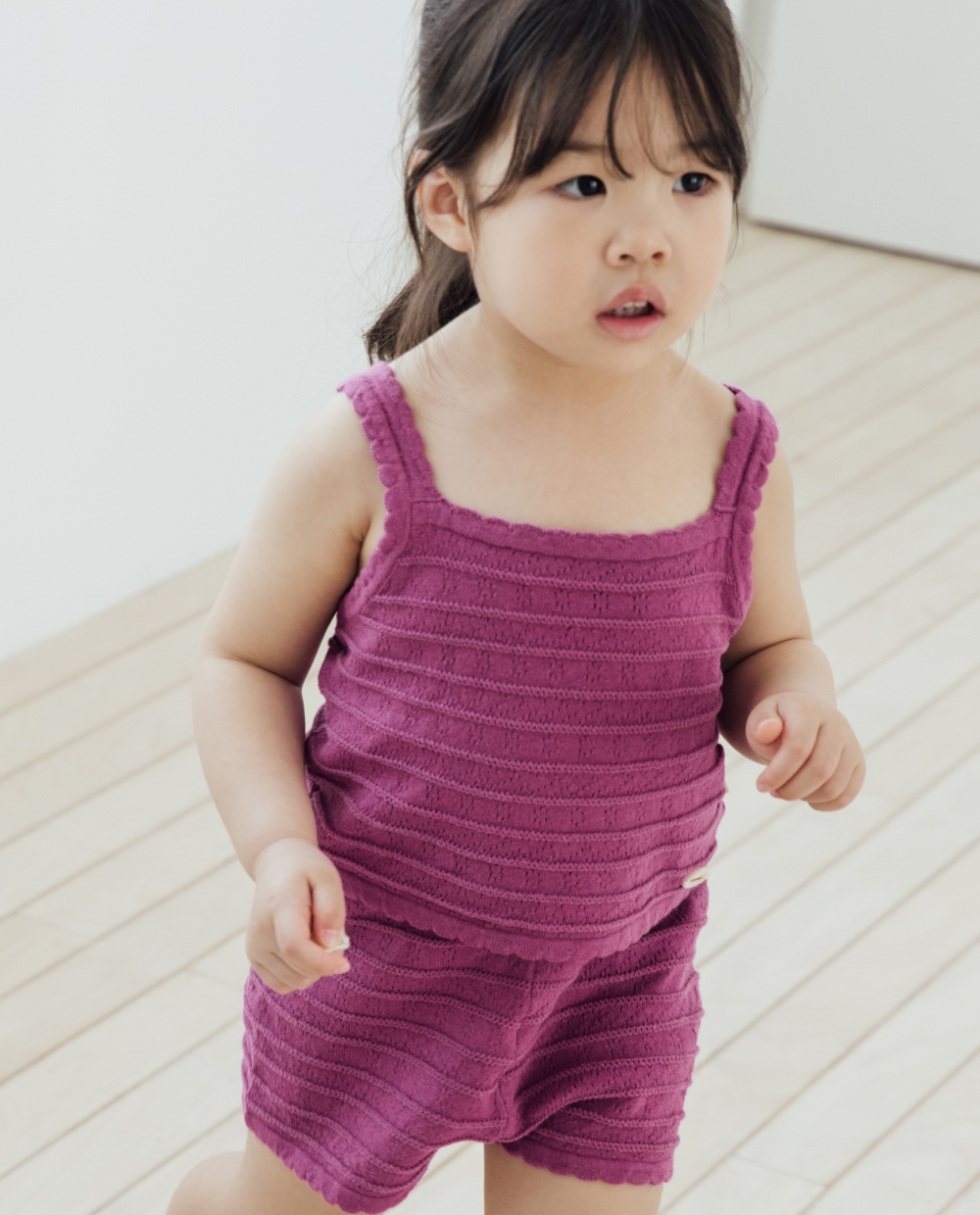 アイレットコットンニットスリーブレストップ
