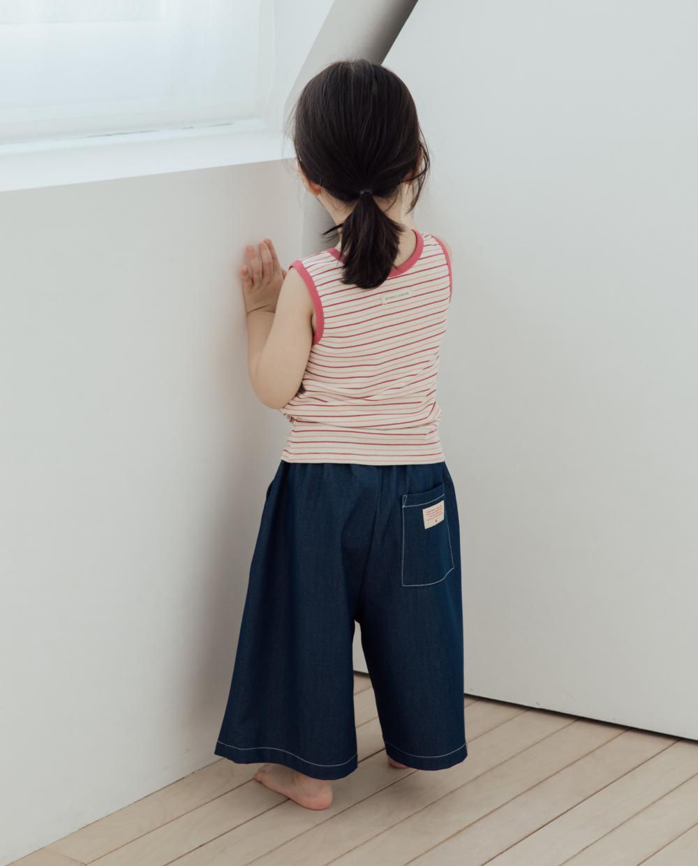 ライトリ브 ストライプ ノースリーブTシャツ