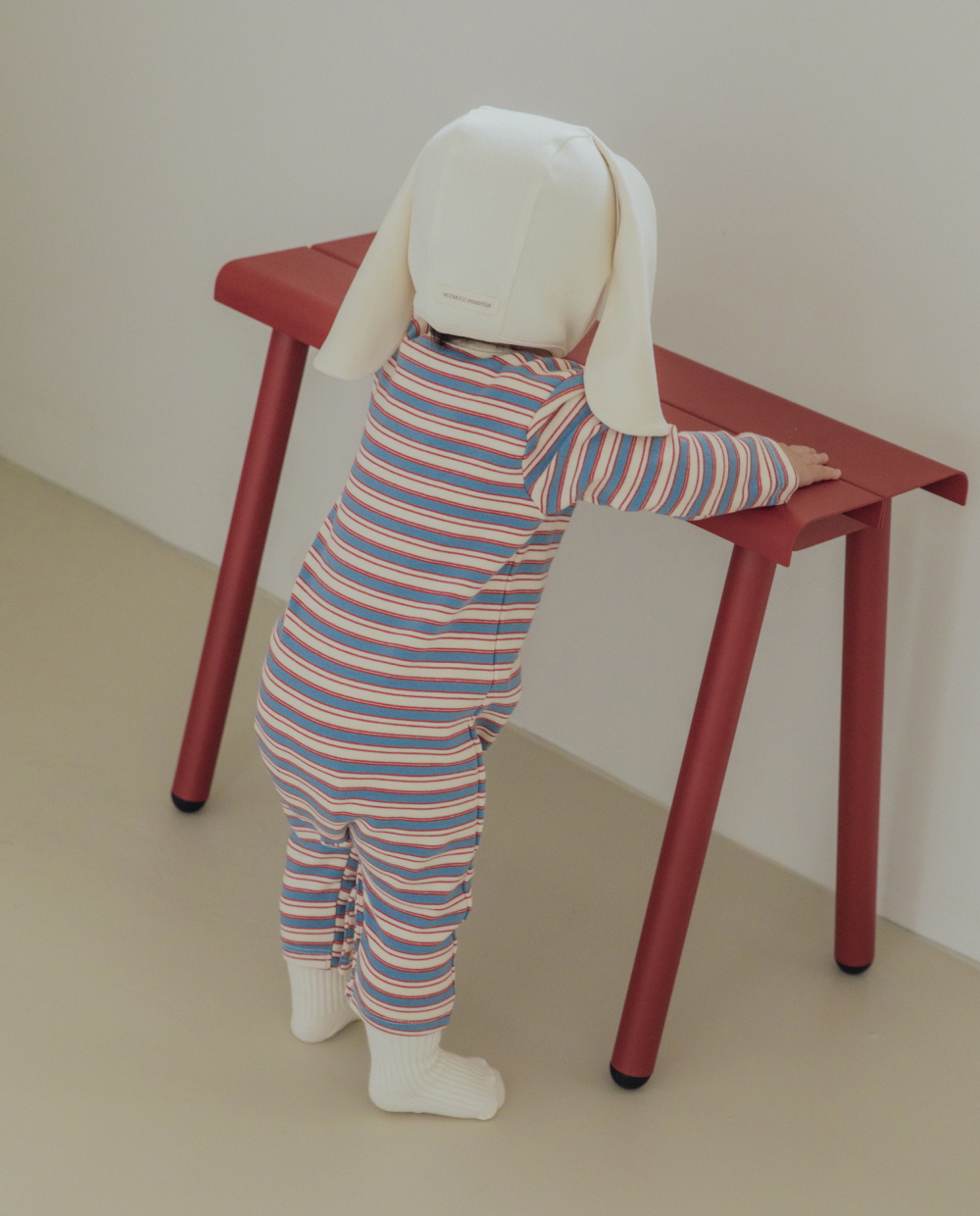 코튼스판 멀티스트라이프 슬림핏 롬퍼