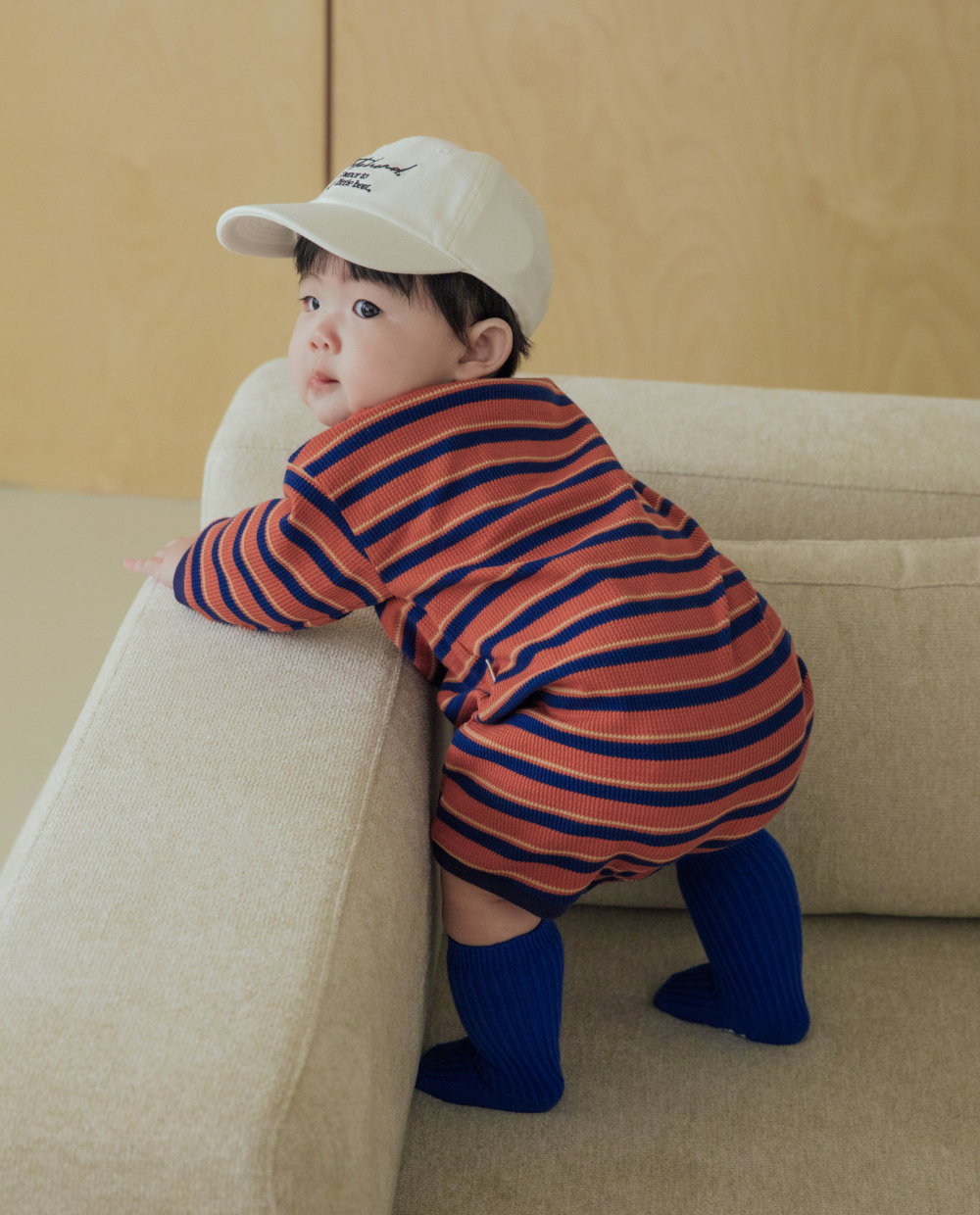 ソフトワッフル ワイドフィット ロンパース