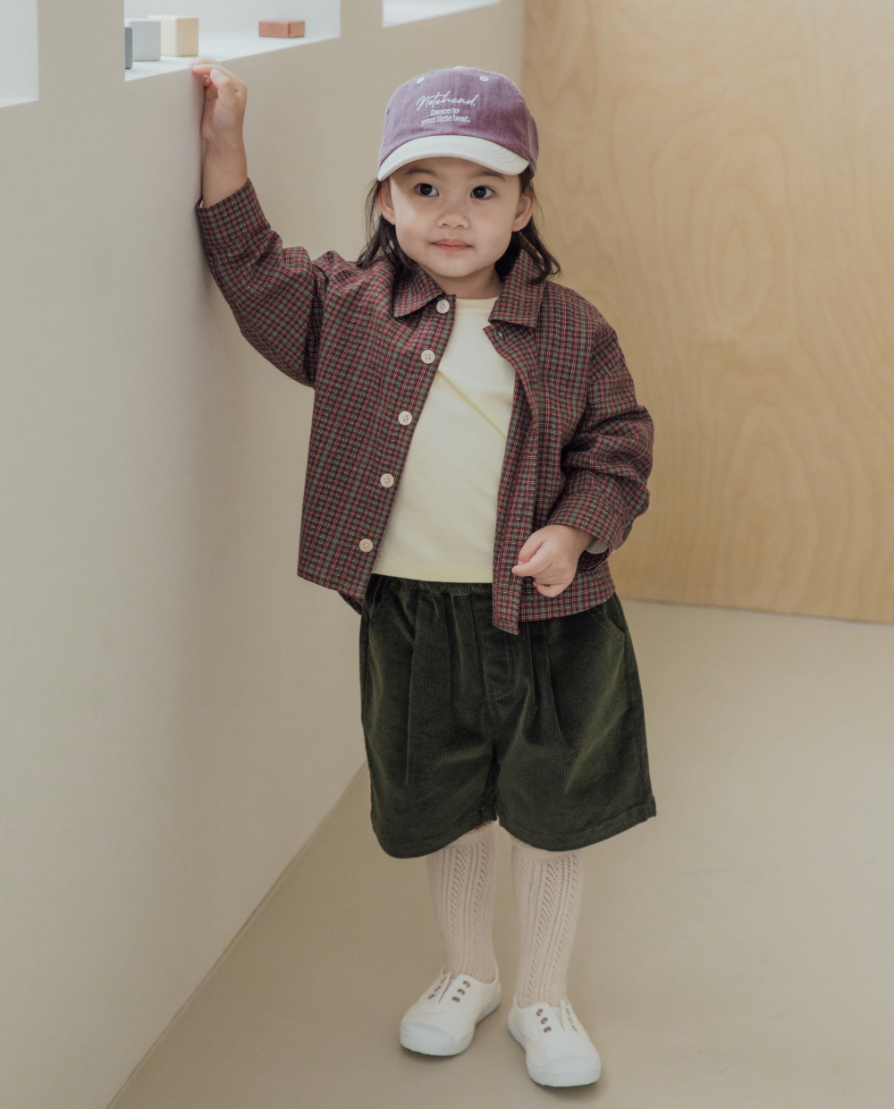 ライトコーデュロイ プリーツ ハーフパンツ