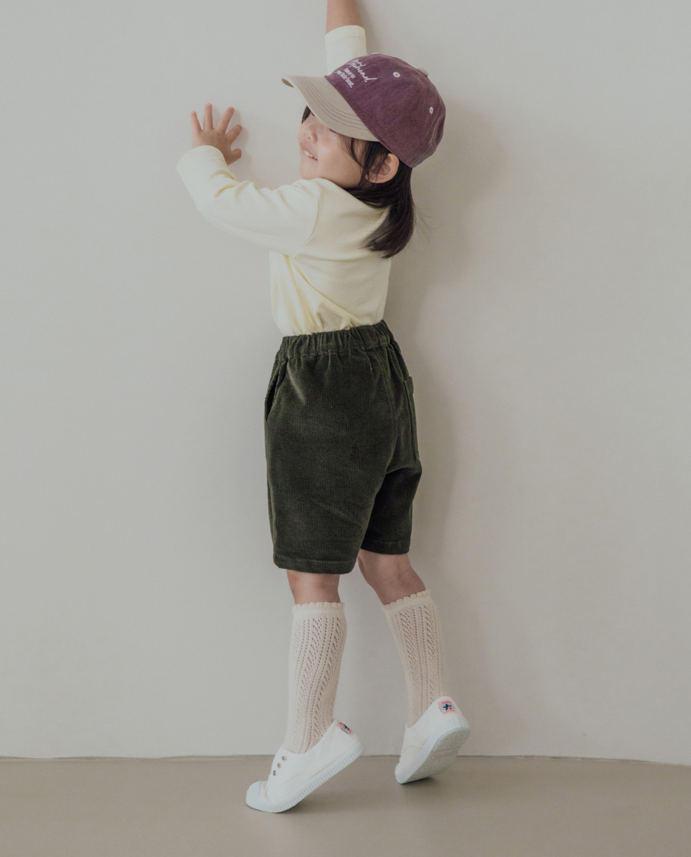 ライトコーデュロイ プリーツ ハーフパンツ