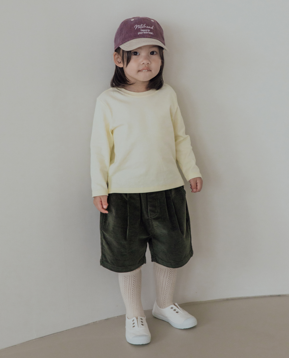 ライトコーデュロイ プリーツ ハーフパンツ