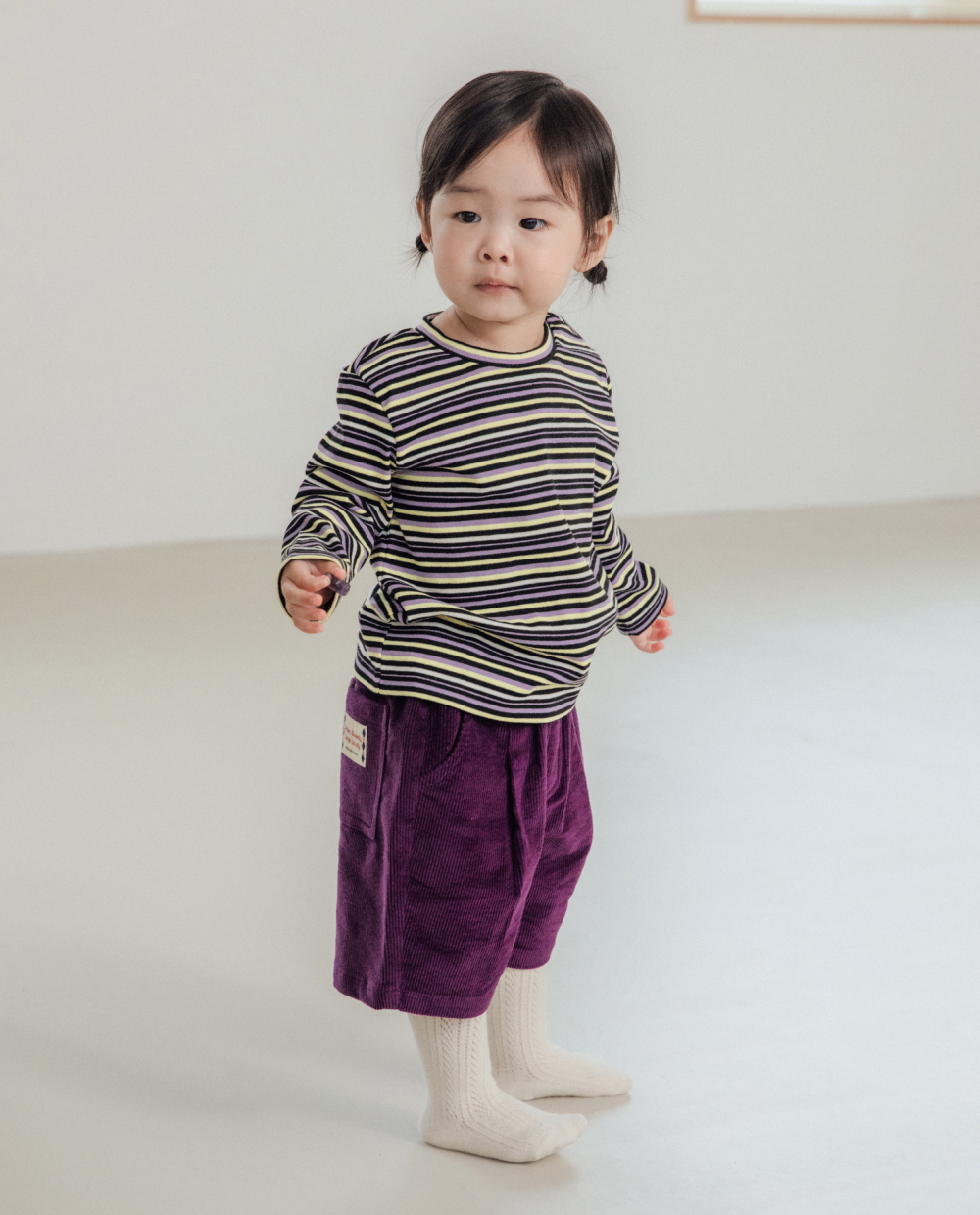 ライトコーデュロイ プリーツ ハーフパンツ