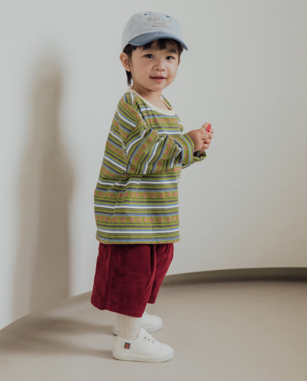 ライトコーデュロイ プリーツ ハーフパンツ