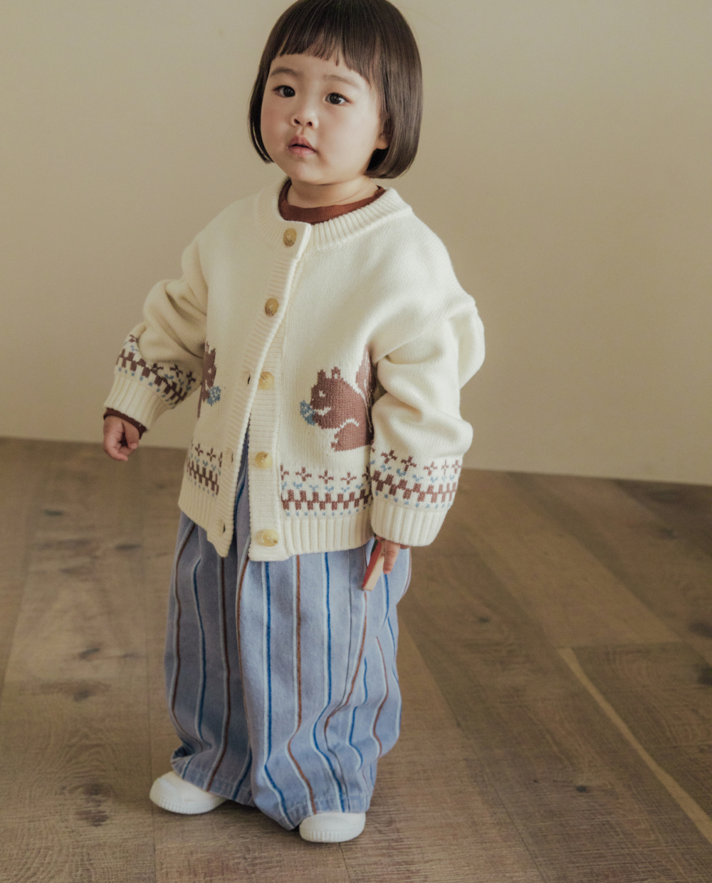 스트라이프 와이드 데님팬츠