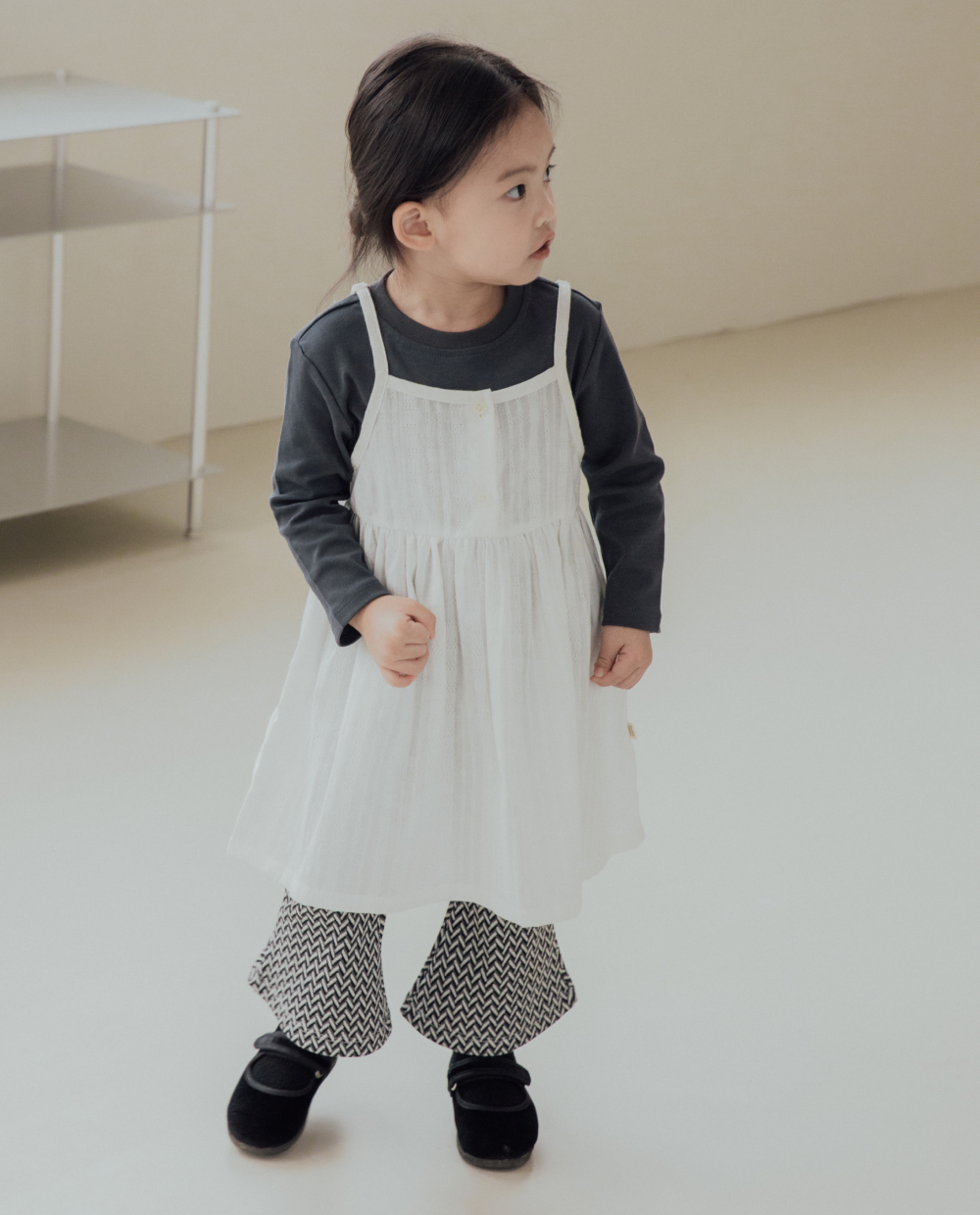 ジャガードニット 8分丈 ブーツカットパンツ