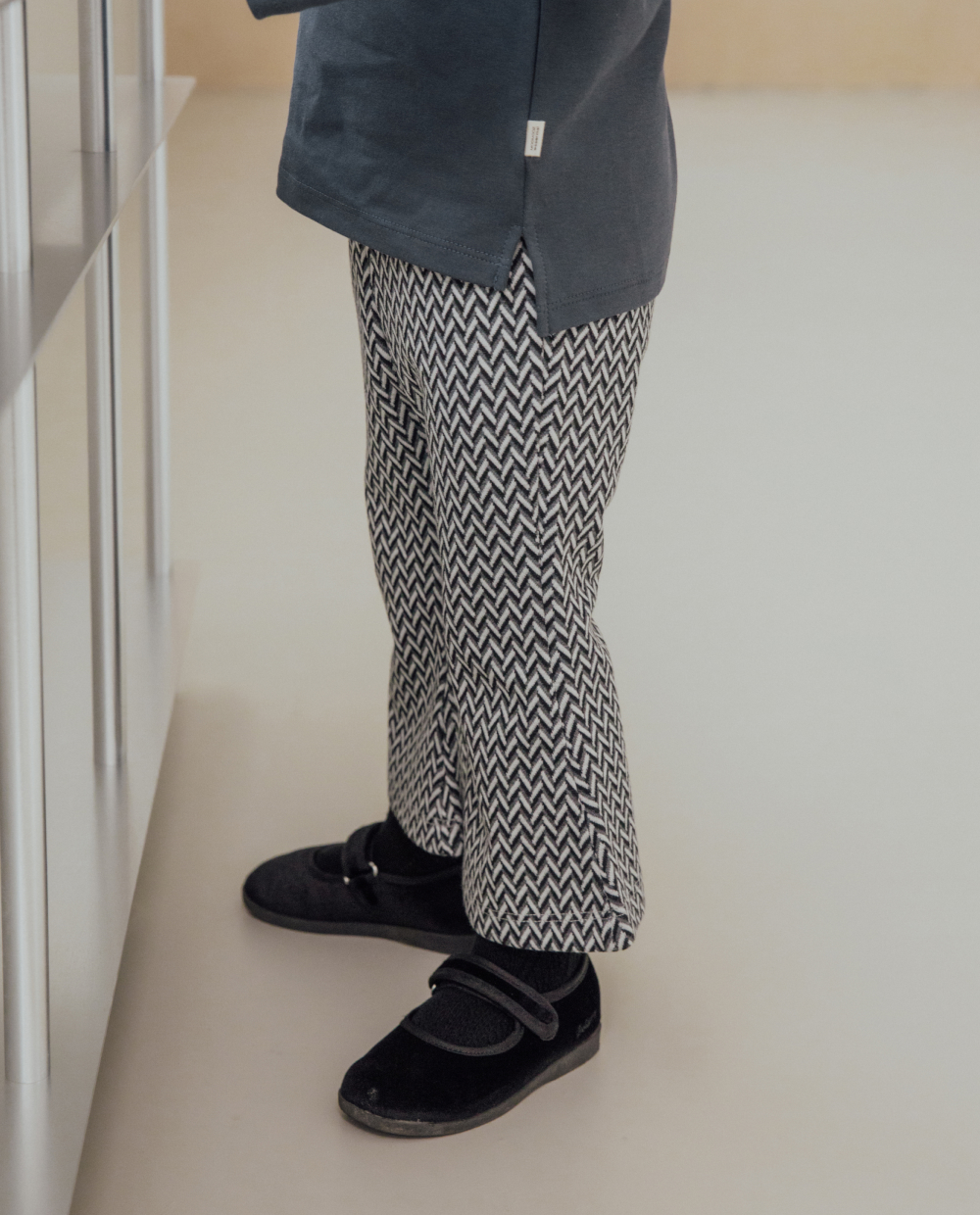 ジャガードニット 8分丈 ブーツカットパンツ