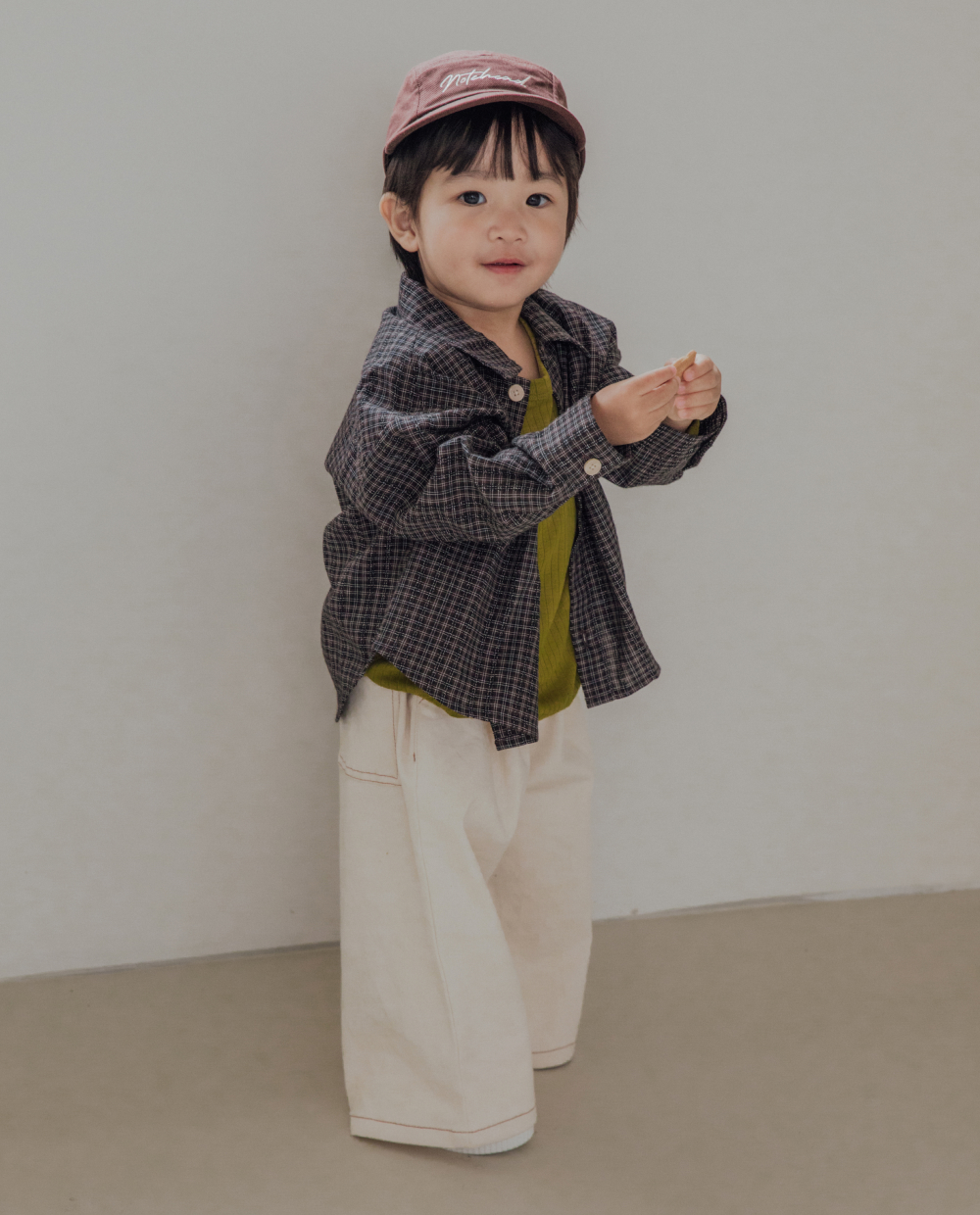コットンジャガード チェックシャツ