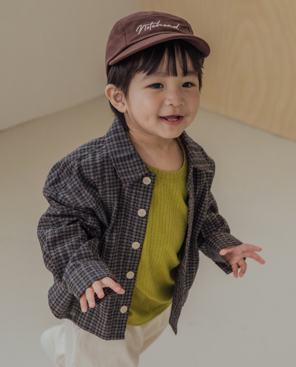 コットンジャガード チェックシャツ