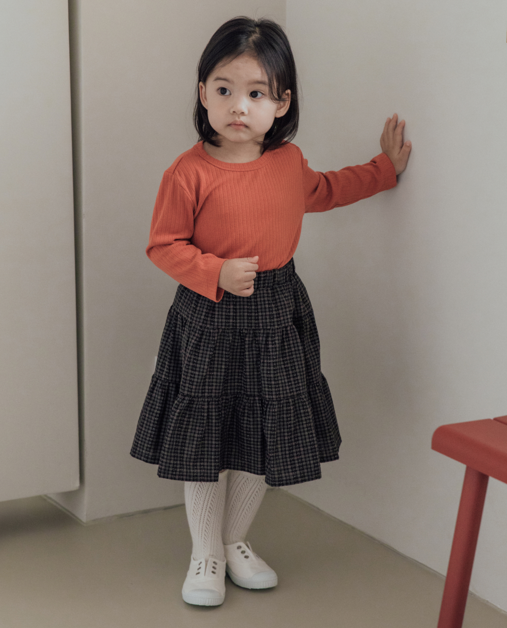 コットンジャガード ティアードスカート