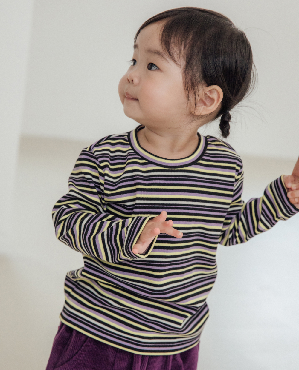 やわらかコットン ストライプ スリムフィットTシャツ