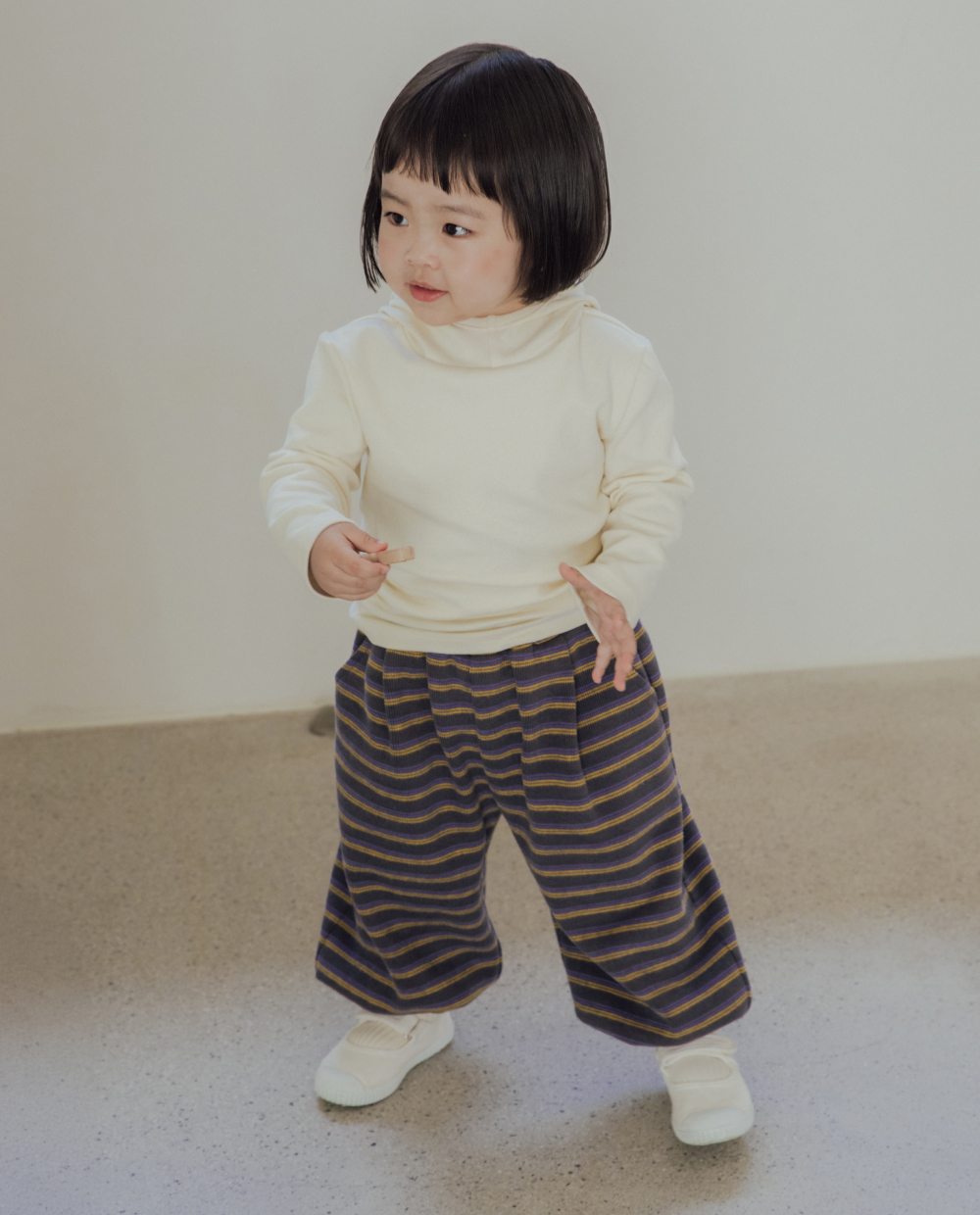 ニットジャガード ストライプ ジョガーパンツ