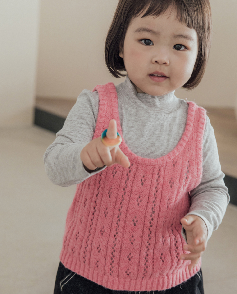 포근찰랑 하프넥 솔리드 티셔츠