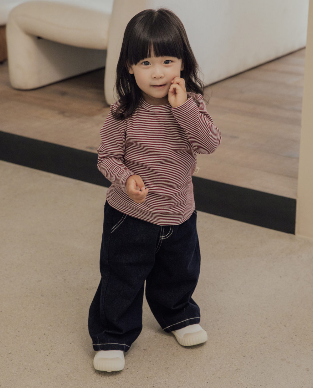 コットン スパン リブ スリムフィット Tシャツ